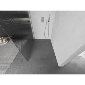 Mexen Kyoto Walk-in sprchová stena 90 x 200 cm, 8 mm pruhy, kartáčovaný nikel - 800-090-101-97-09