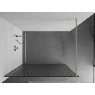 Mexen Kyoto Walk-in sprchová stena 90 x 200 cm, 8 mm pruhy, kartáčovaný nikel - 800-090-101-97-09