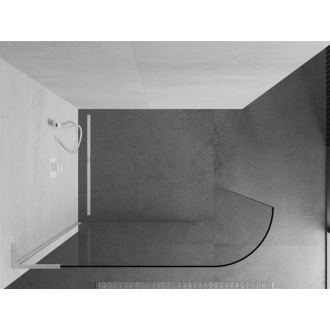 Mexen Kyoto L zaoblená Walk-in sprchová stena 90 x 200 cm, transparentná, biela - 800-090-103-20-06