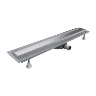 Omnires LOWFIX Lineárny sprchový odtok s krycou doskou, 100cm, strieborná LOWFIX100TSL