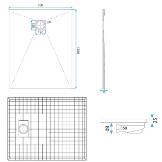 REA Magnum sprchová vanička 120x90 sivá REA-K4108