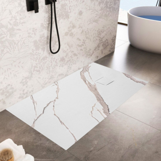 REA Magnum Carrara sprchová vanička 80x100 biela REA-K7004
