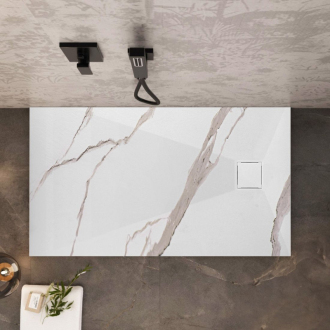 REA Magnum Carrara sprchová vanička 80x100 biela REA-K7004