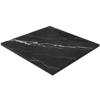 REA Magnus Carrara sprchová vanička 90x90 čierna REA-K7008