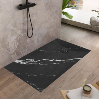 REA Magnum Carrara sprchová vanička 90x120 čierna REA-K7009