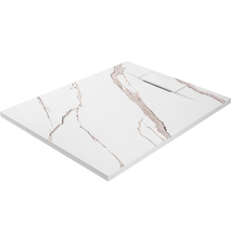 REA Bazalt Carrara sprchová vanička 90x120 biela REA-K7001