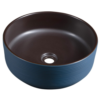 PRIORI keramické umývadlo na dosku, priemer 41 cm, modrá/hnedá PI033