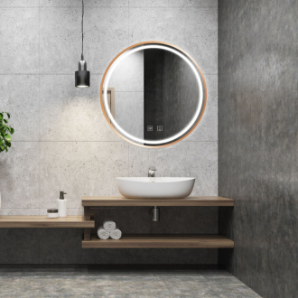 REA Zrkadlo LED 90cm, kartáčovaná meď HOM-05494