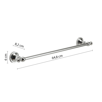 NEVIS držiak uterákov 600x82mm, chróm NV216013