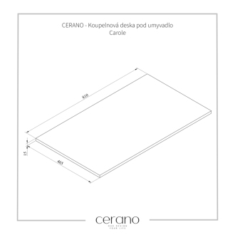 CERANO - Kúpeľňová doska pod umývadlo Carole - biela matná - 80 cm