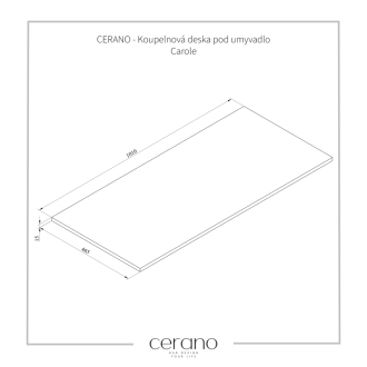 CERANO - Kúpeľňová doska pod umývadlo Carole - prírodná - 100 cm