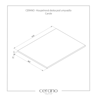 CERANO - Kúpeľňová doska pod umývadlo Carole - prírodná - 60 cm
