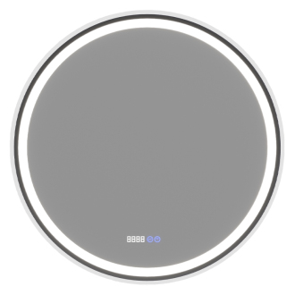 CERANO - Kúpeľňové LED zrkadlo Rivo, kovový rám - čierna matná - Ø 60 cm
