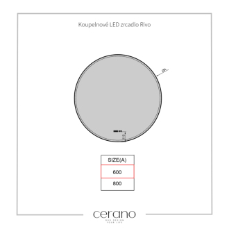 CERANO - Kúpeľňové LED zrkadlo Rivo, kovový rám - čierna matná - Ø 60 cm