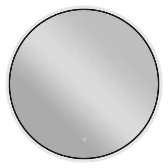 CERANO - Kúpeľňové LED zrkadlo Velo, kovový rám - čierna matná - Ø 60 cm