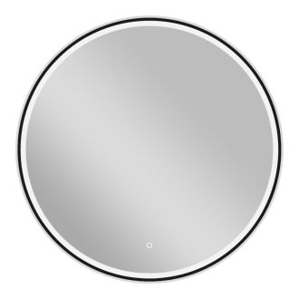CERANO - Kúpeľňové LED zrkadlo Vito, kovový rám - čierna matná - Ø 80 cm