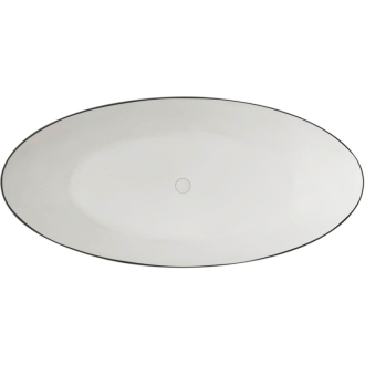 CERANO - Voľne stojaca vaňa z liateho mramoru Emilia - čierna matná/biela matná - 180x85cm