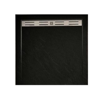 CERANO Sprchová vanička štvorcová Docia sifón + nerezový kryt čierna matná 80x80cm CER-LMR88