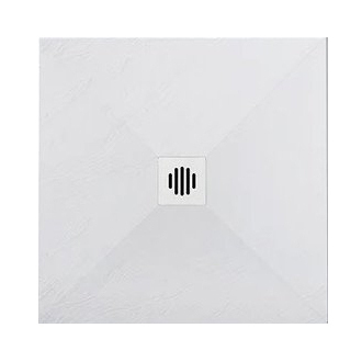 CERANO Sprchová vanička štvorcová Luno sifón + nerezový kryt biela matná 80x80 cm CER-FGR88-W