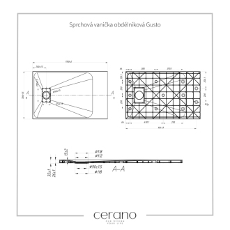 CERANO Sprchová vanička obdĺžniková Gusto biela matná 110x70 cm CER-414605