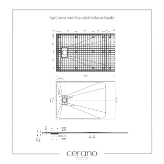 CERANO Sprchová vanička obdĺžniková Gusto biela matná 140x90 cm CER-414737