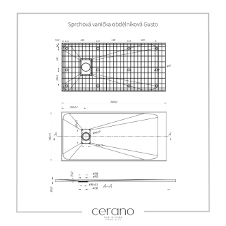 CERANO Sprchová vanička obdĺžniková Gusto biela matná 150x70 cm CER-414620