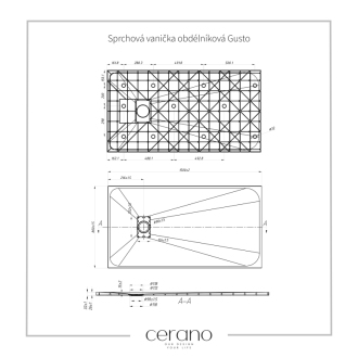 CERANO Sprchová vanička obdĺžniková Gusto čierna matná 150x80 cm CER-414710