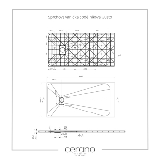 CERANO Sprchová vanička obdĺžniková Gusto čierna matná 160x80 cm CER-414716