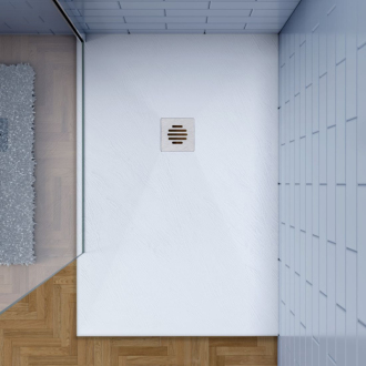 CERANO Sprchová vanička obdĺž. Luno sifón + nerezový kryt biela matná 100x80cm CER-FGR8010-W