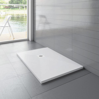 CERANO Sprchová vanička obdĺž. Luno sifón + nerezový kryt biela matná 100x80cm CER-FGR8010-W