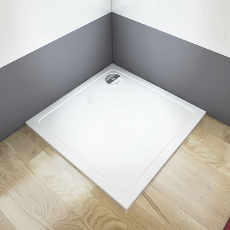 CERANO Sprchová vanička z liateho mramoru štvorcová Piato biela matná 70x70 cm CER-GSR77