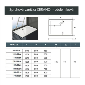 CERANO Sprchová vanička z liateho mramoru obdĺžniková Piato biela matná 160x80cm CER-GSR8016