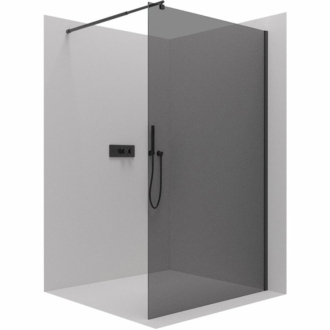 CERANO Sprchová zástena Walk-in Onyx L/P čierna matná, grafitové sklo 70x200 cm CER-426403