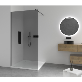 CERANO Sprchová zástena Walk-in Onyx L/P čierna matná, grafitové sklo 70x200 cm CER-426403
