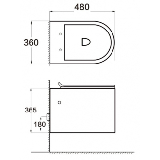 MEXEN SOFIA BLACK závesný bidet 48 cm 35544870