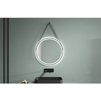 CERANO Kúpeľňové LED zrkadlo Rotondo, kovový rám čierna matná? 60 cm CER-NT2805Y-60