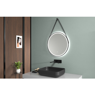 CERANO Kúpeľňové LED zrkadlo Rotondo, kovový rám čierna matná? 60 cm CER-NT2805Y-60