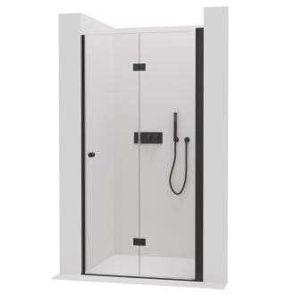 CERANO Sprchové skladacie dvere Volpe L/P čierna matná, transp.sklo 80x190 cm CER-423328