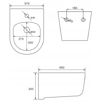 MEXEN CARMEN závesný bidet 49 cm 35884900