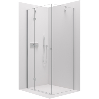 CERANO Sprchovací kút Marino L/P chróm, transparentné sklo 90x90 cm krídlový CER-422766