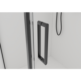 CERANO Sprchovací kút Porte L/P čierna matná, transparentné sklo 80x80cm krídlový CER-413549