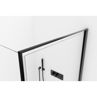 CERANO Sprchovací kút Porte L/P čierna matná, transparentné sklo 80x80cm krídlový CER-413549