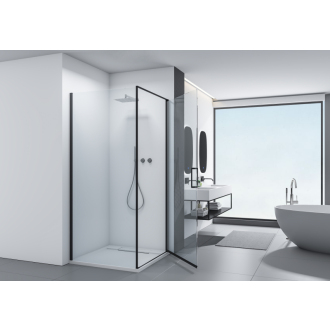 CERANO Sprchovací kút Porte L/P čierna matná, transparentné sklo 80x80cm krídlový CER-413549