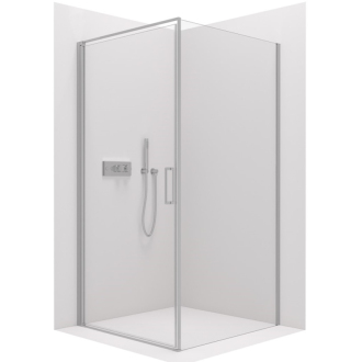 CERANO Sprchovací kút Porte L/P chróm, transparentné sklo 80x80 cm krídlový CER-413540