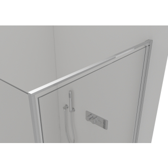 CERANO Sprchovací kút Porte L/P chróm, transparentné sklo 80x80 cm krídlový CER-413540