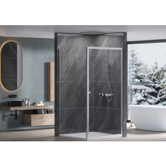 CERANO Sprchovací kút Varone L/P chróm, transparentné sklo 140x80cm posuvný CER-DY505-14080