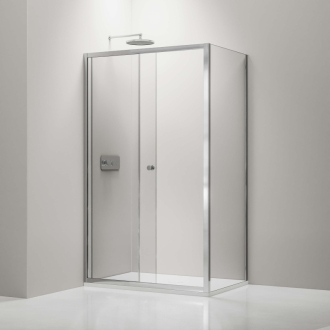 CERANO Sprchovací kút Varone L/P chróm, transparentné sklo 140x80cm posuvný CER-DY505-14080