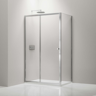 CERANO Sprchovací kút Varone L/P chróm, transparentné sklo 140x80cm posuvný CER-DY505-14080