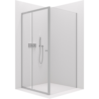 CERANO Sprchovací kút Varone L/P chróm, transparentné sklo 140x80cm posuvný CER-DY505-14080