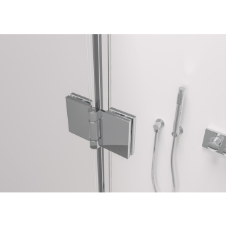 CERANO Sprchovací kút Volpe Duo L/P chróm, transparentné sklo 100x100cm skladací CER-427369